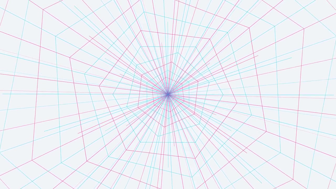 Abstract Geometric Tunnel Animation with Pink and Blue Lines