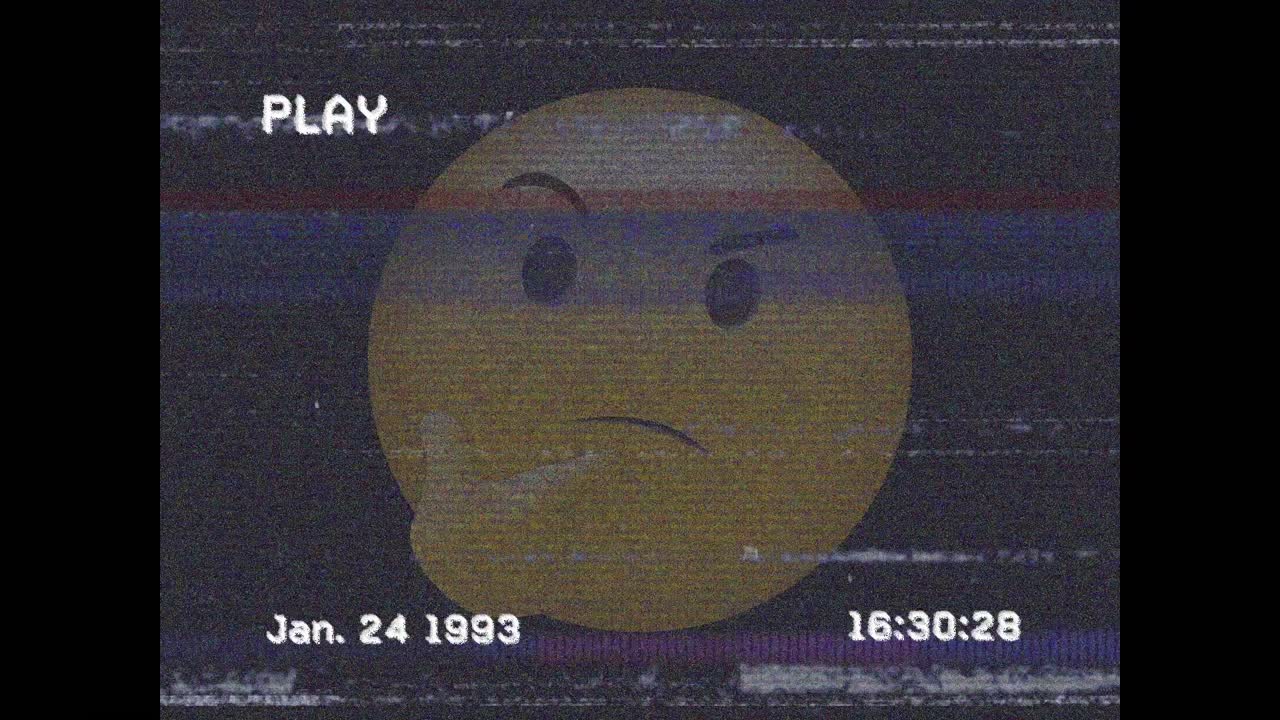 화면의 소음 위에 생각하는 이모지 아이콘의 애니메이션