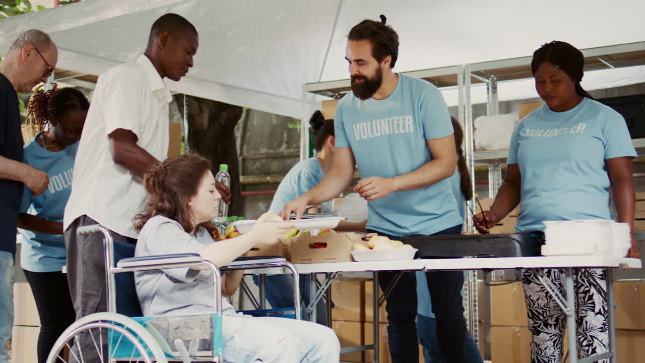 Free Lunch For Disabled At Food Bank