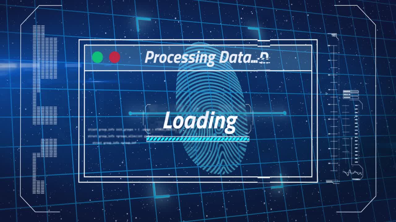 데이터 처리에 대한 지문의 애니메이션