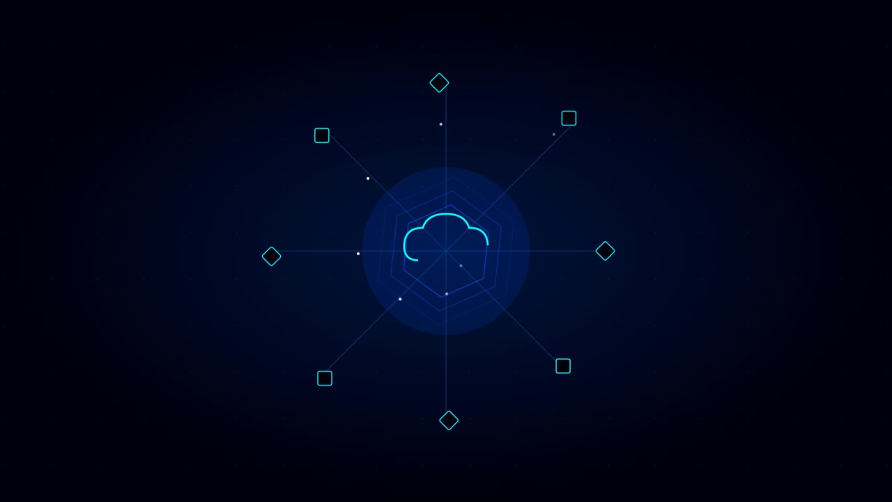 Digital Cloud Computing Network Interface Animation