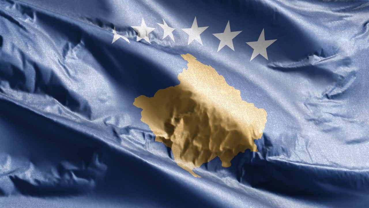 코소보의 섬유 발이 바람에 흔들리고, 코소보 발은 바람에 휘어지고, 직물 섬유 조직은 완전히 채워진 배경, 10 초 루프.