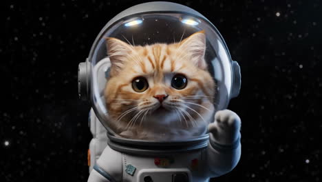 cat astronaut in space