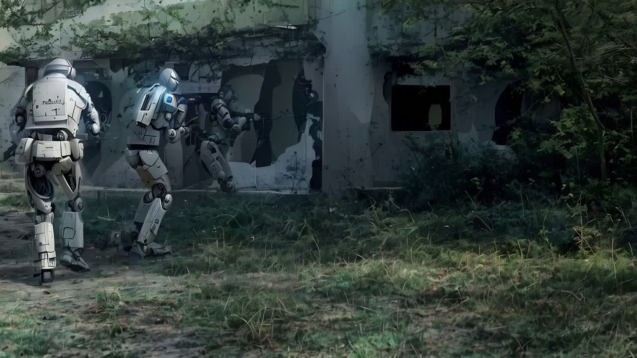 Robots in Combat - Post-Apocalyptic Scene