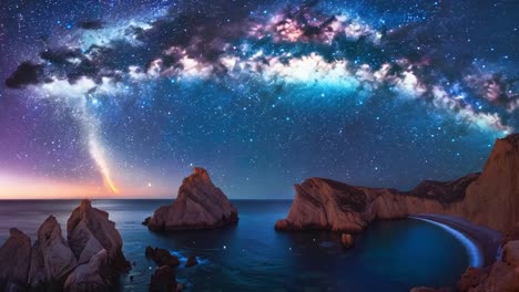 el cielo nocturno sobre el océano