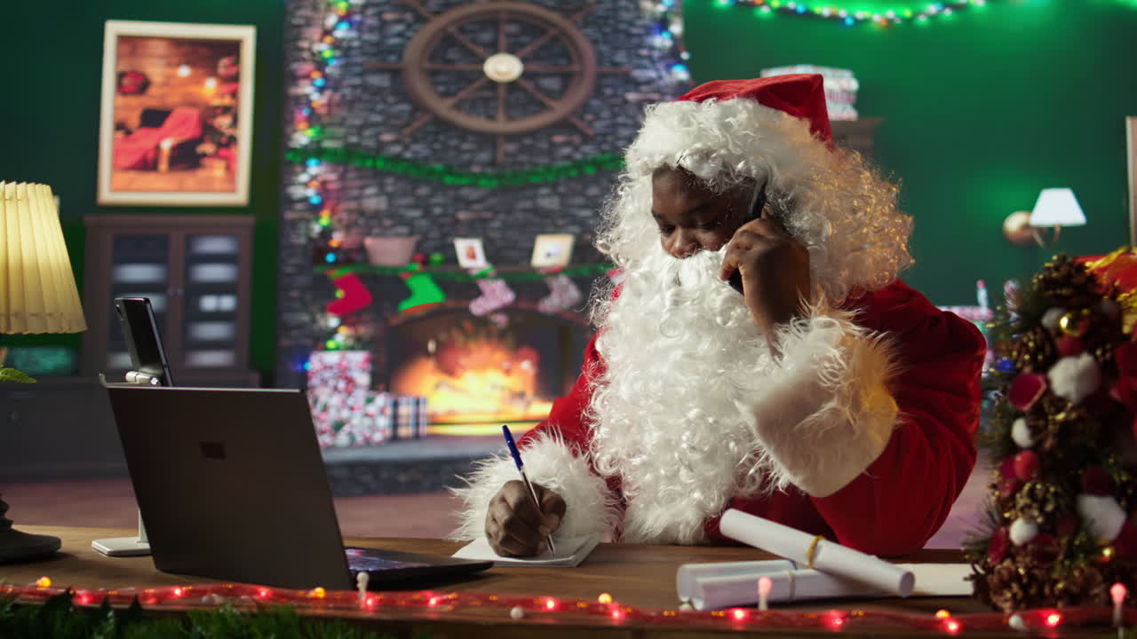 Santa Claus working in his office