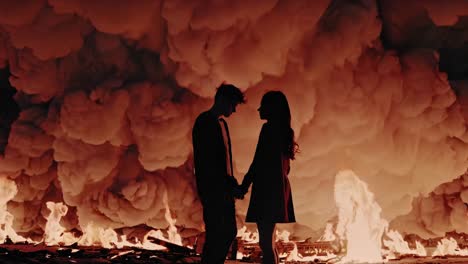 couple in flames