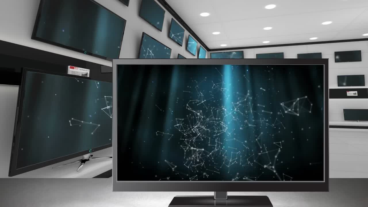 전자 제품 가게 에서 전시 된 tv