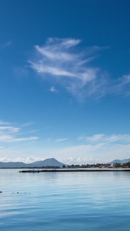 sea and sky in pollenca, mallora, spain in vertical