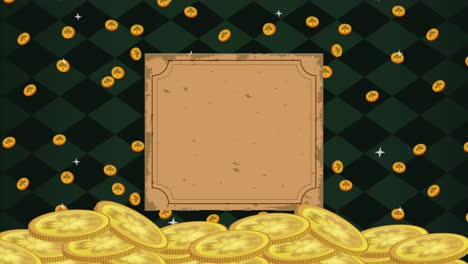 feliz día de san patricio tesoro monedas de oro
