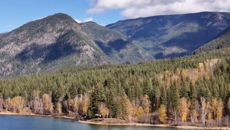 woodland majesty: mctaggart lakes framed by towering autumn peaks