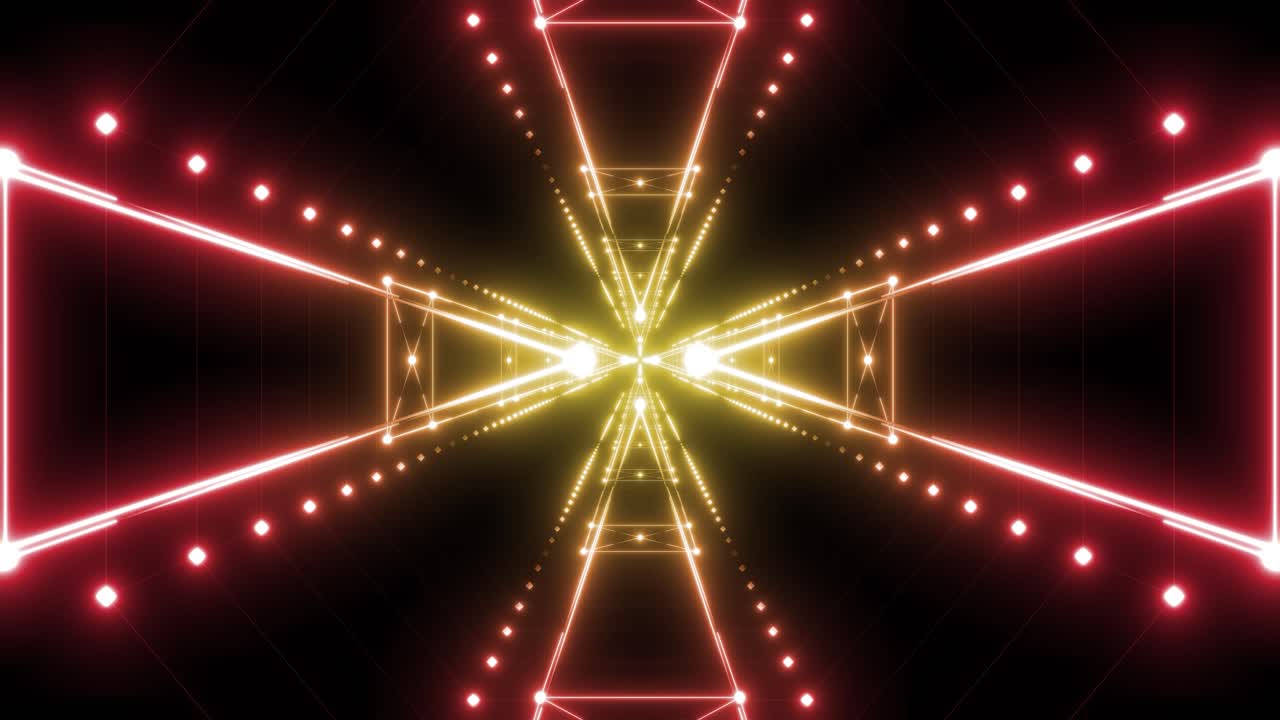 Neon Geometric Tunnel Visuals