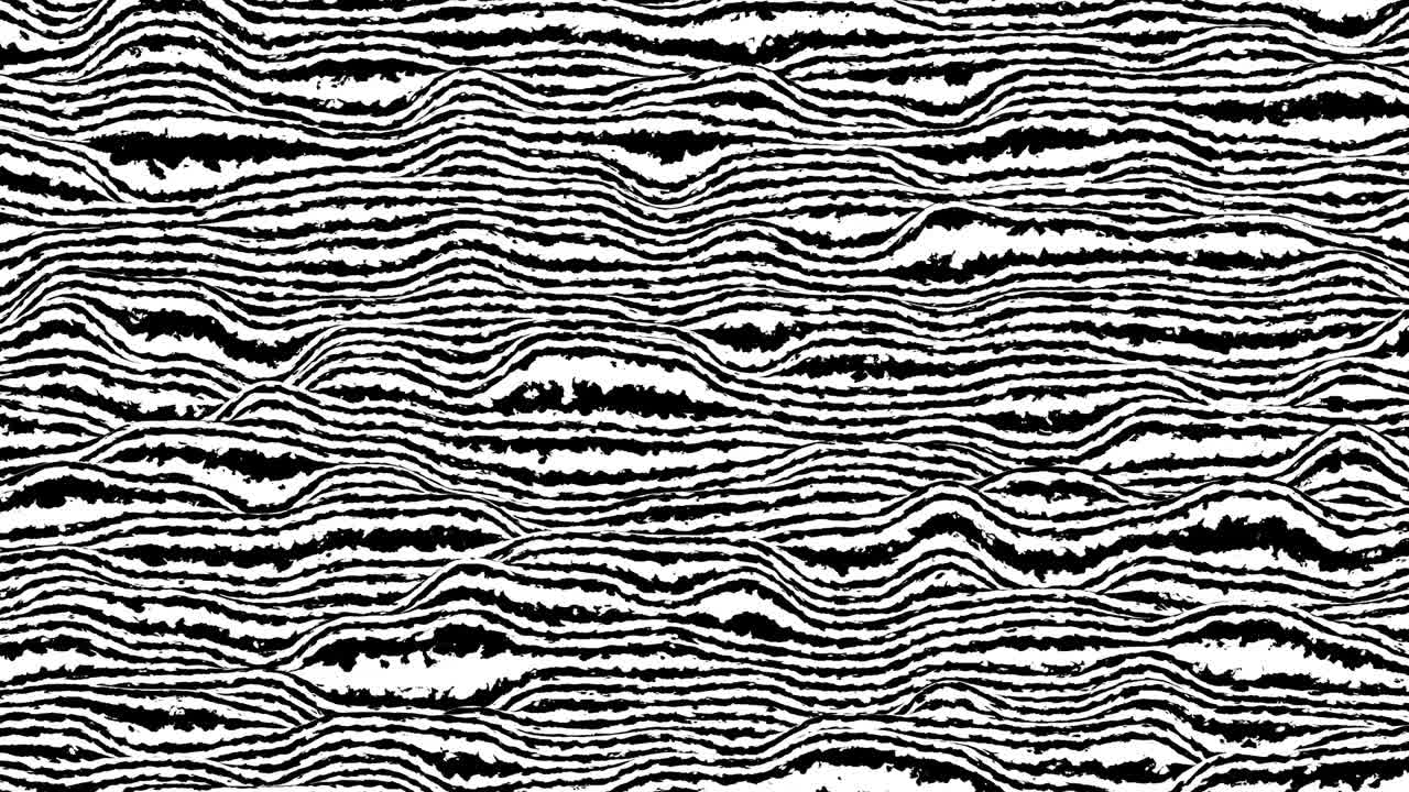 Black and white lines horizontal motion background. Computer generated loop animation. 3d rendering.