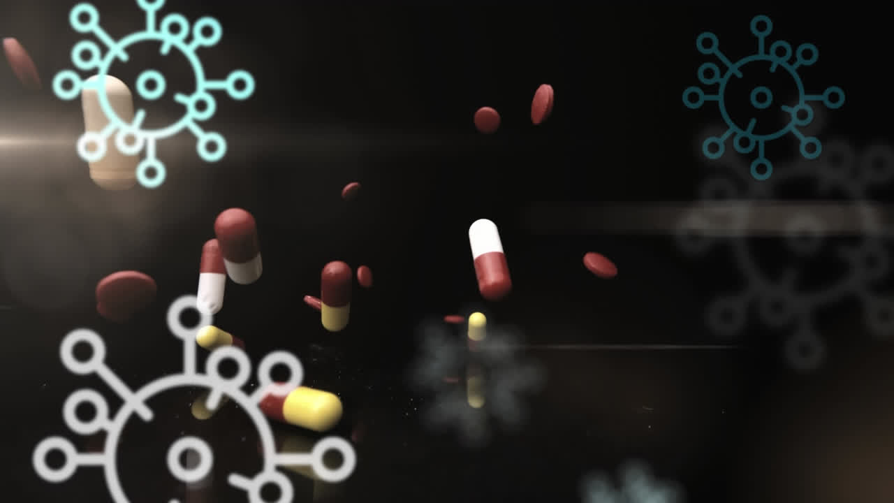 회색 배경 위에 빛나는 연결 네트워크의 애니메이션