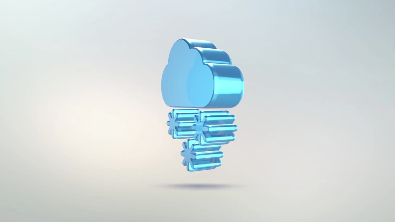 icono de pronóstico del tiempo, nube de vidrio transparente. símbolo giratorio nube y nieve con canal alfa