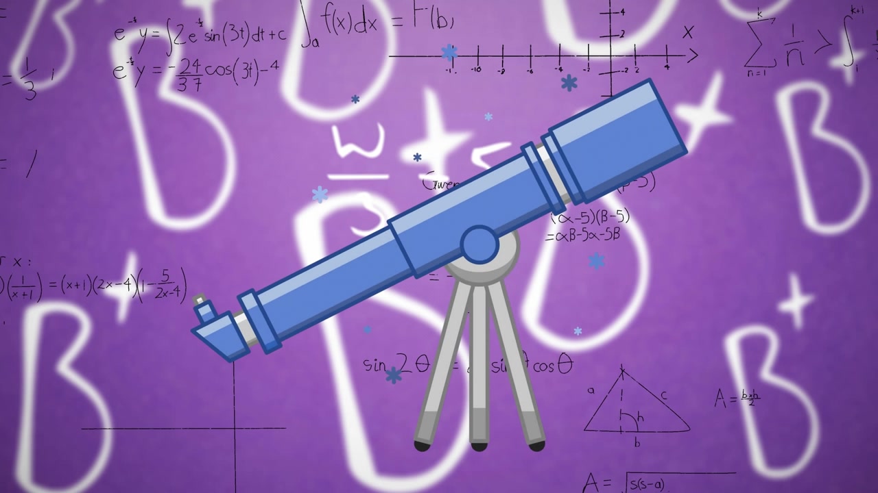 Animazione di telescopio su elaborazione dati digitali
