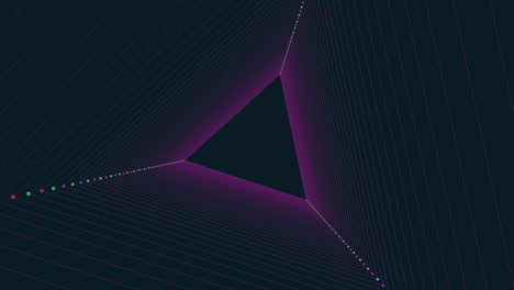 patrón de espiral de triángulos con puntos de colores en la galaxia