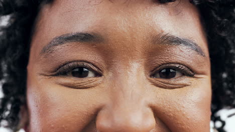 cara, ojos y persona con maquillaje para la belleza