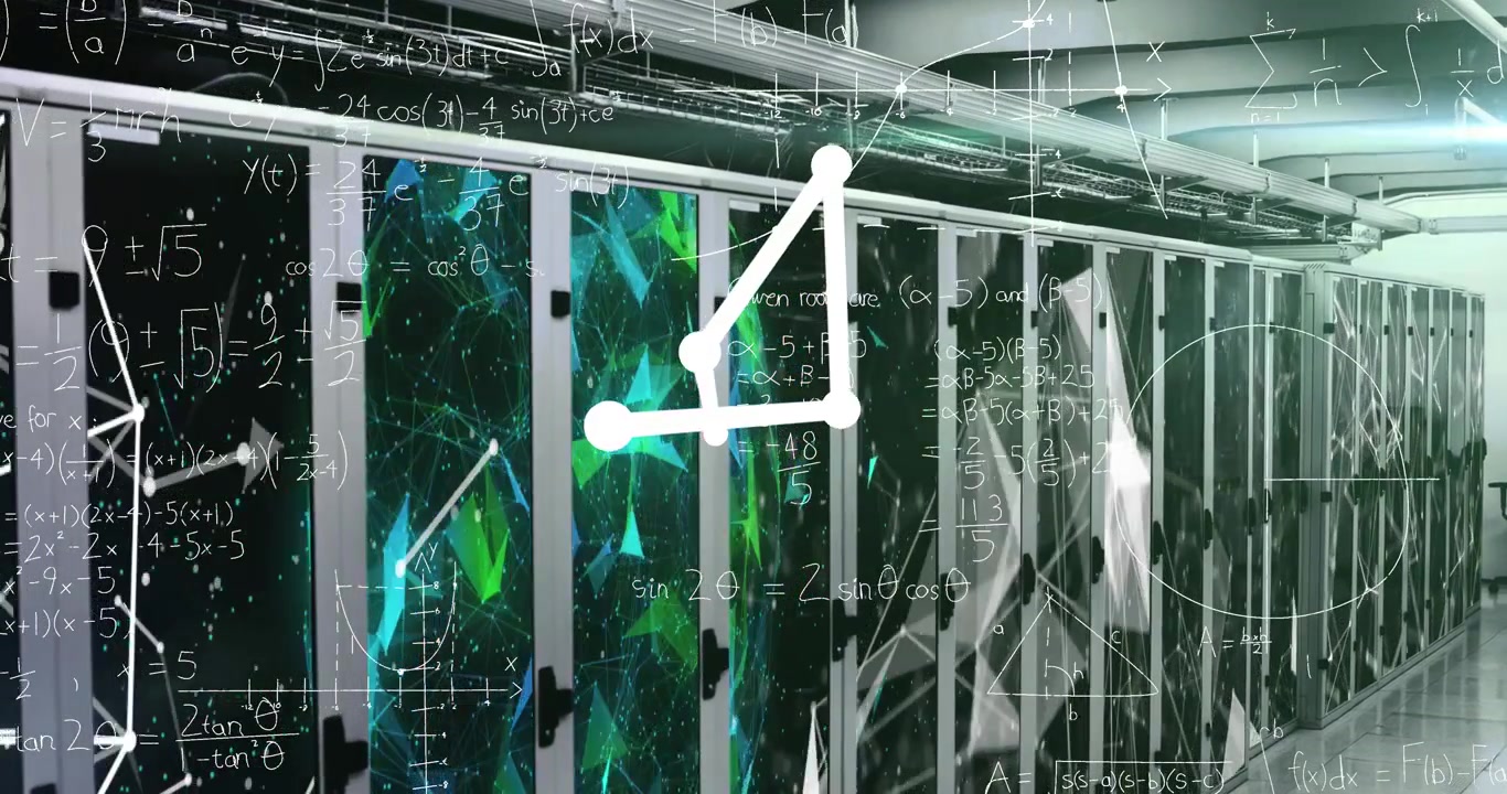 Animation of data processing over server room