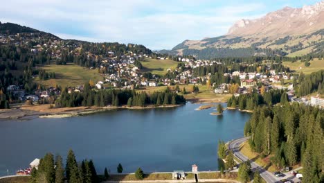 establishing-shot-of-the-famous-village-of-Valbella,-Switzerland