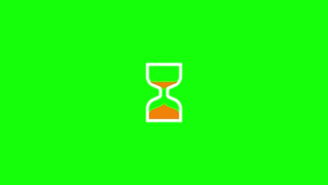 hourglass loading cursor animation loop animation. hourglass loader. 4k resolution animation on chromakey green background.