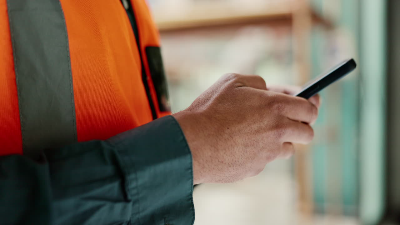 manos con el teléfono inteligente, escribir la comunicación