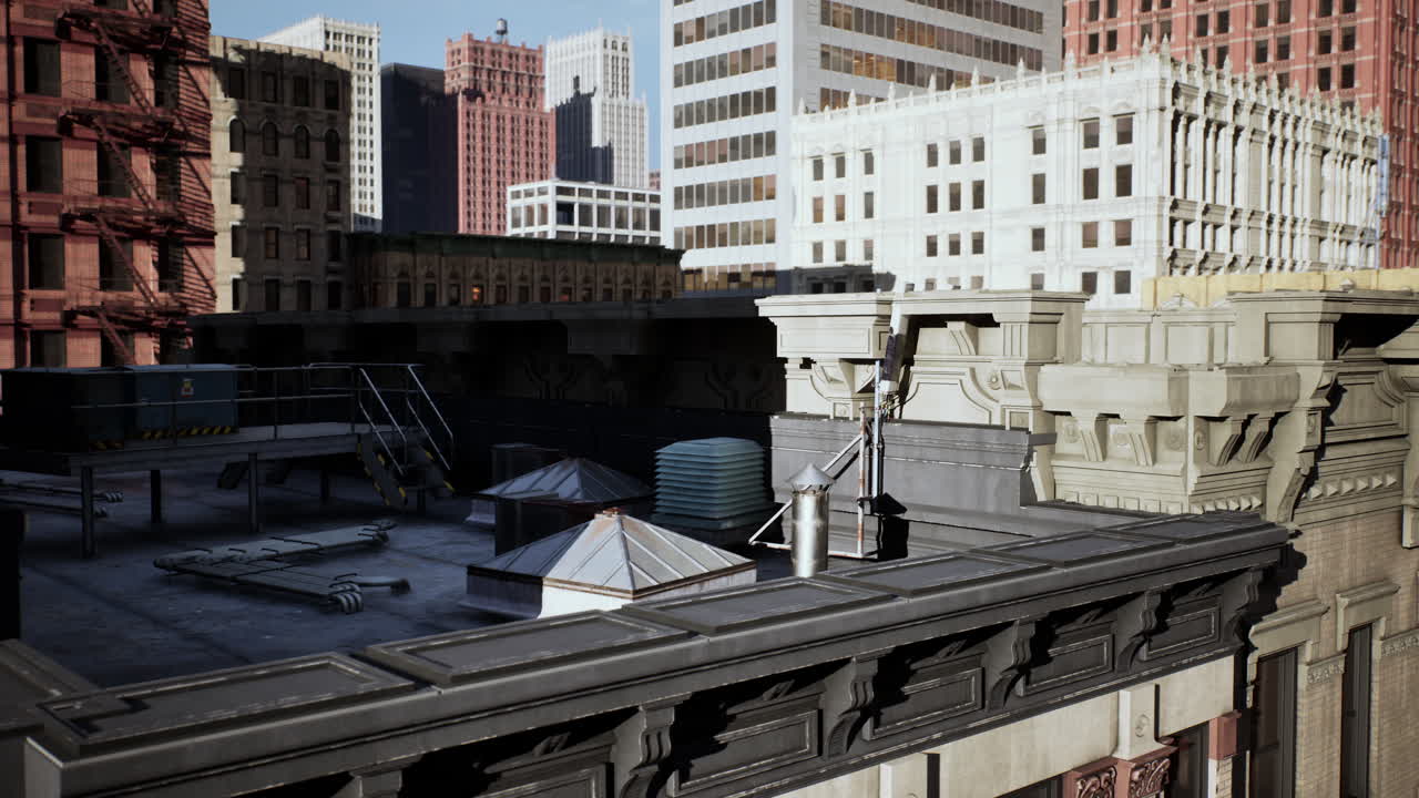 도시 지붕 의 공중 사진