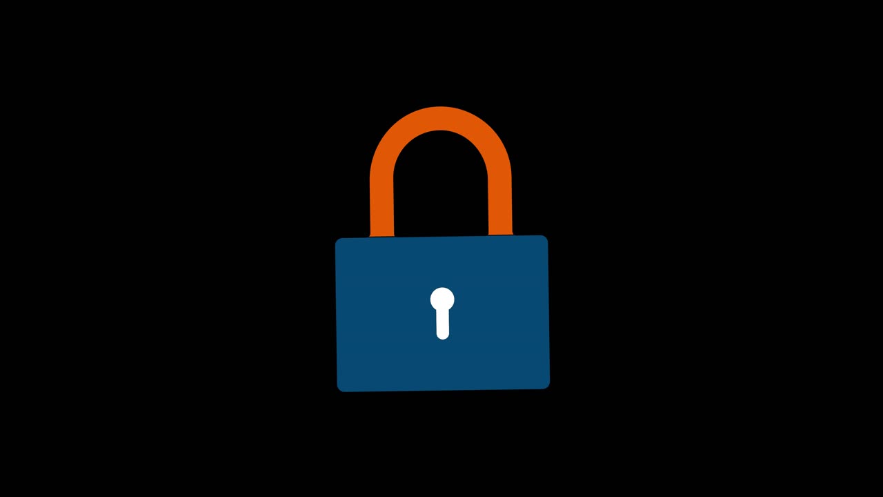 Padlock icon security sign symbol safety lock icon illustration lock and unlock position animation