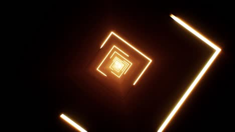 trazo de luz cuadrado en el bucle rotativo de la cueva oscura vj