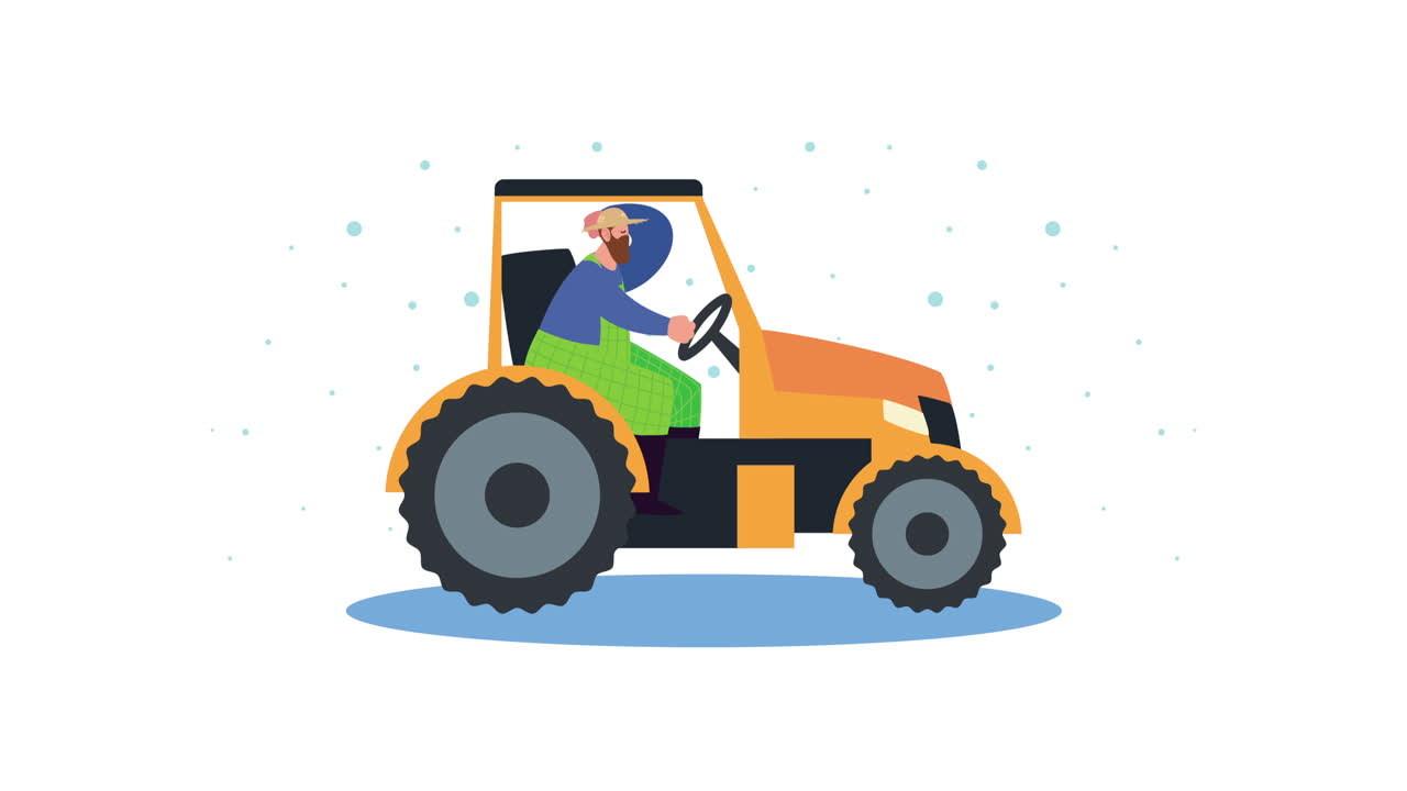 남성 농부 농업 작업 애니메이션