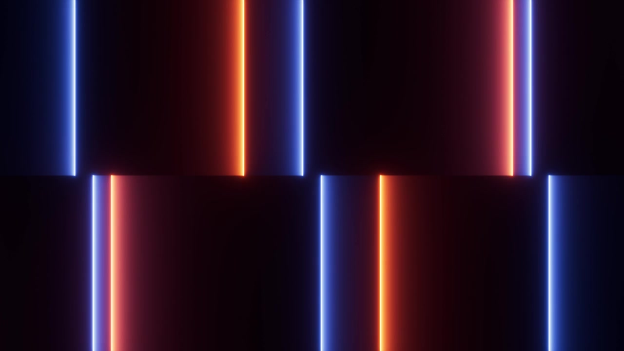 Abstract Neon Vertical Glowing Lines on Dark Background