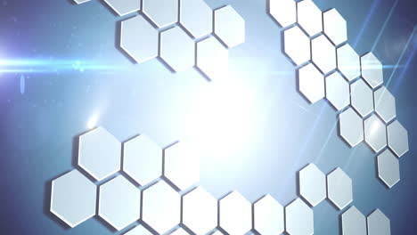 animación de una red de hexágonos sobre un fondo brillante