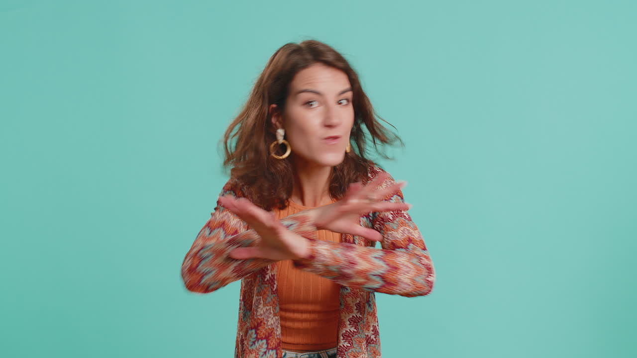 Woman having quarrel irritation displeasure blaming scolding for failure asking why this happened