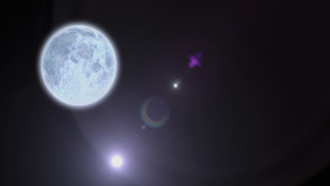animación del planeta tierra con manchas brillantes de luz con destello de la lente en fondo gris