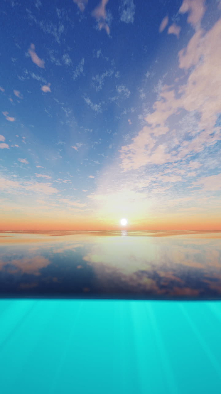 바다 위에 해가 지는 것