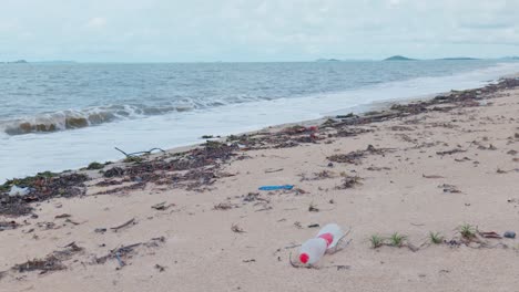 ocean plastic washed up on a remote beach in far northern australia