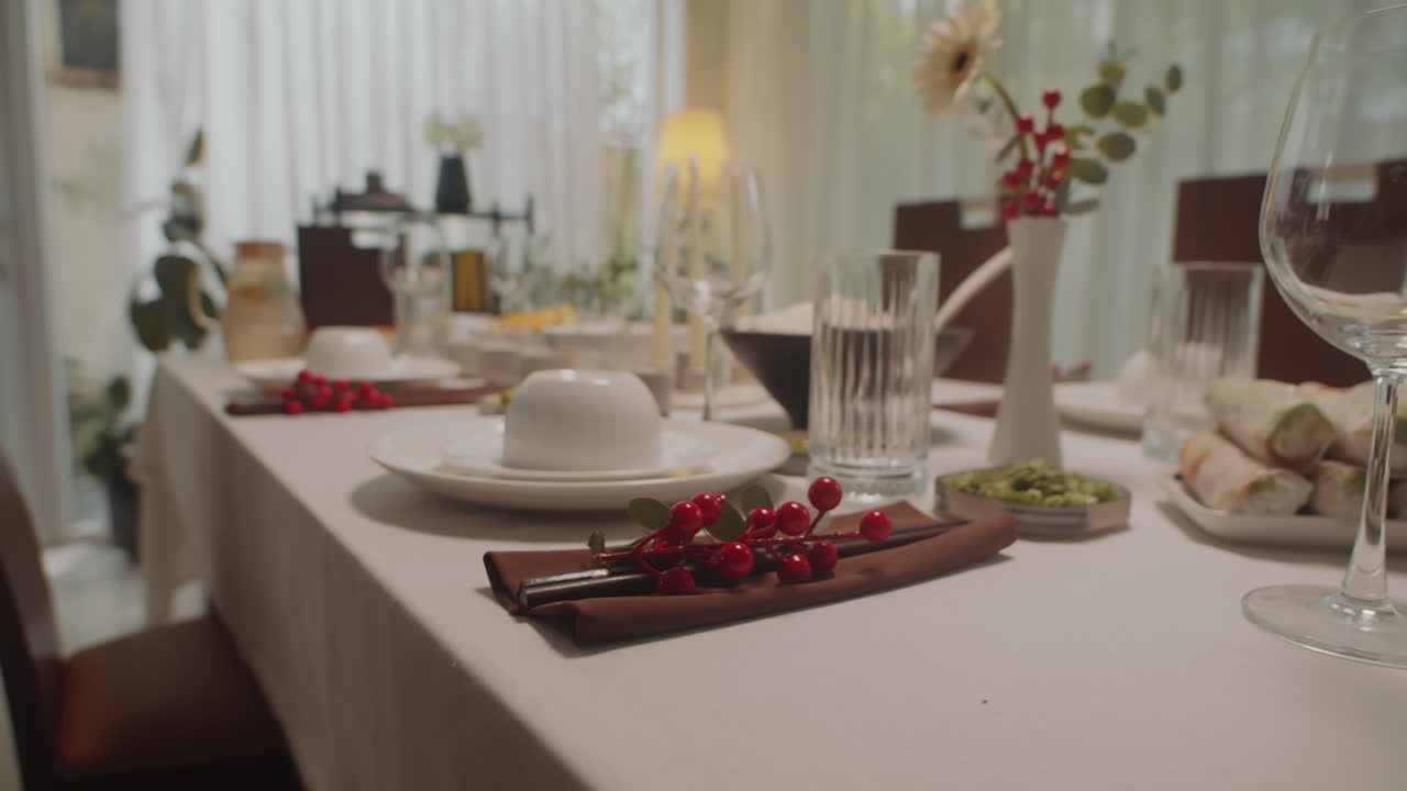 Table with Various Snacks Served for Celebration