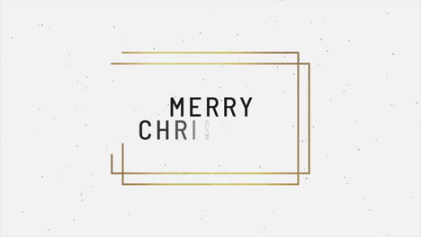 modern merry christmas text  in gold frame on white background