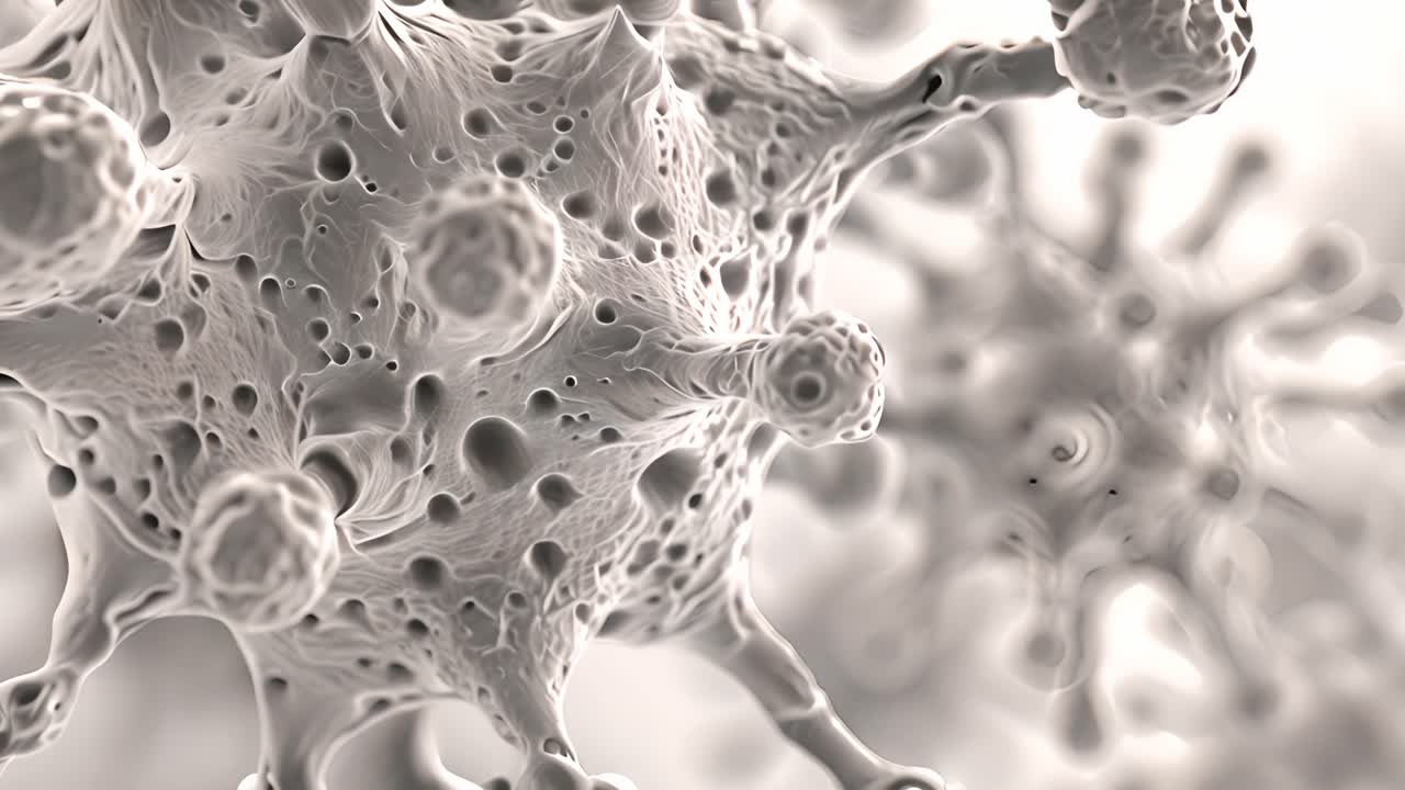 Microscopic view of a virus or pathogen