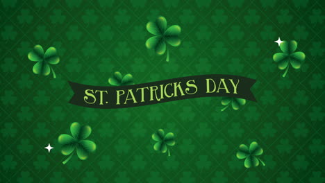 st patricks day animated card with lettering and clovers