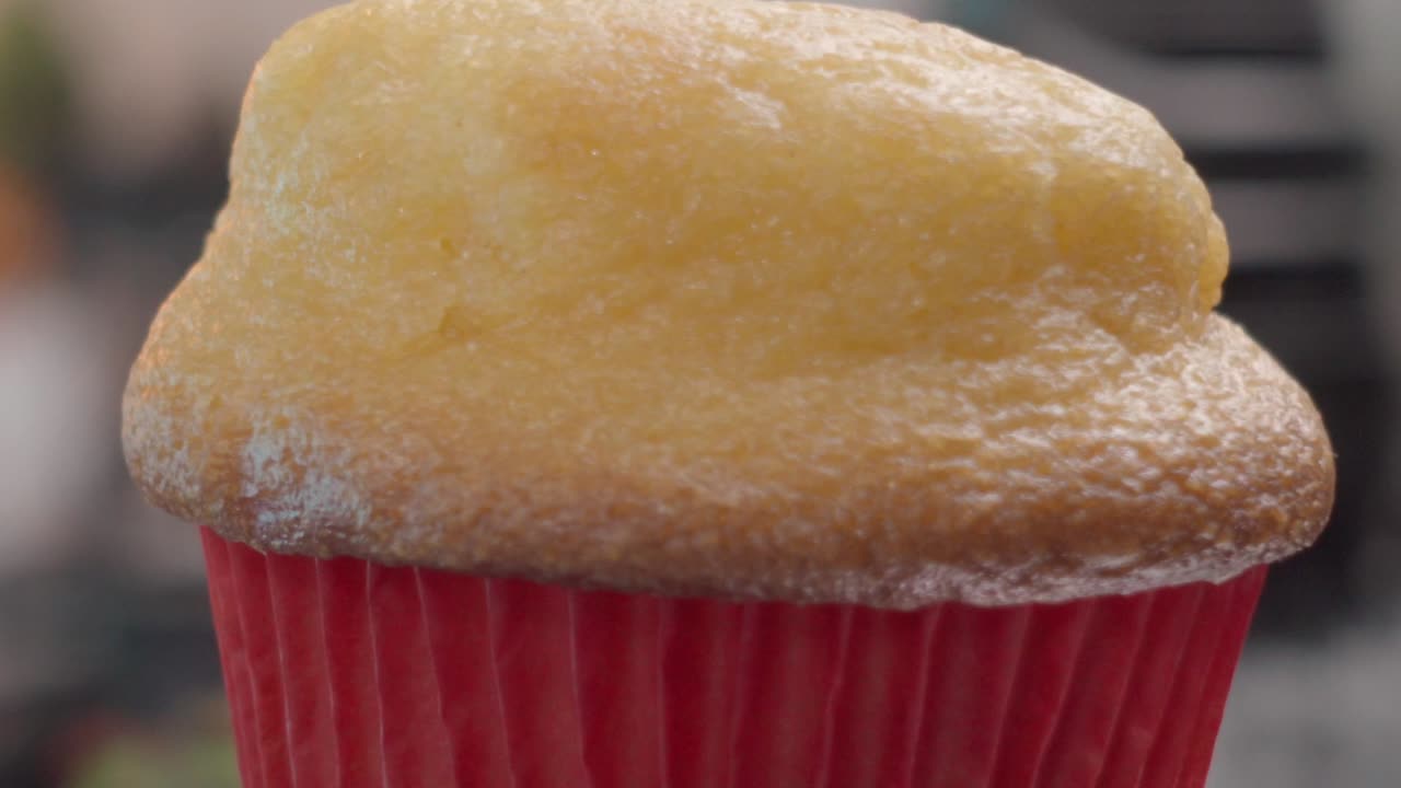 단일 컵케이크의 클로즈업