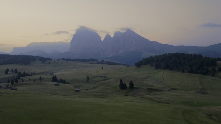Sunrise over the Dolomites Alps
