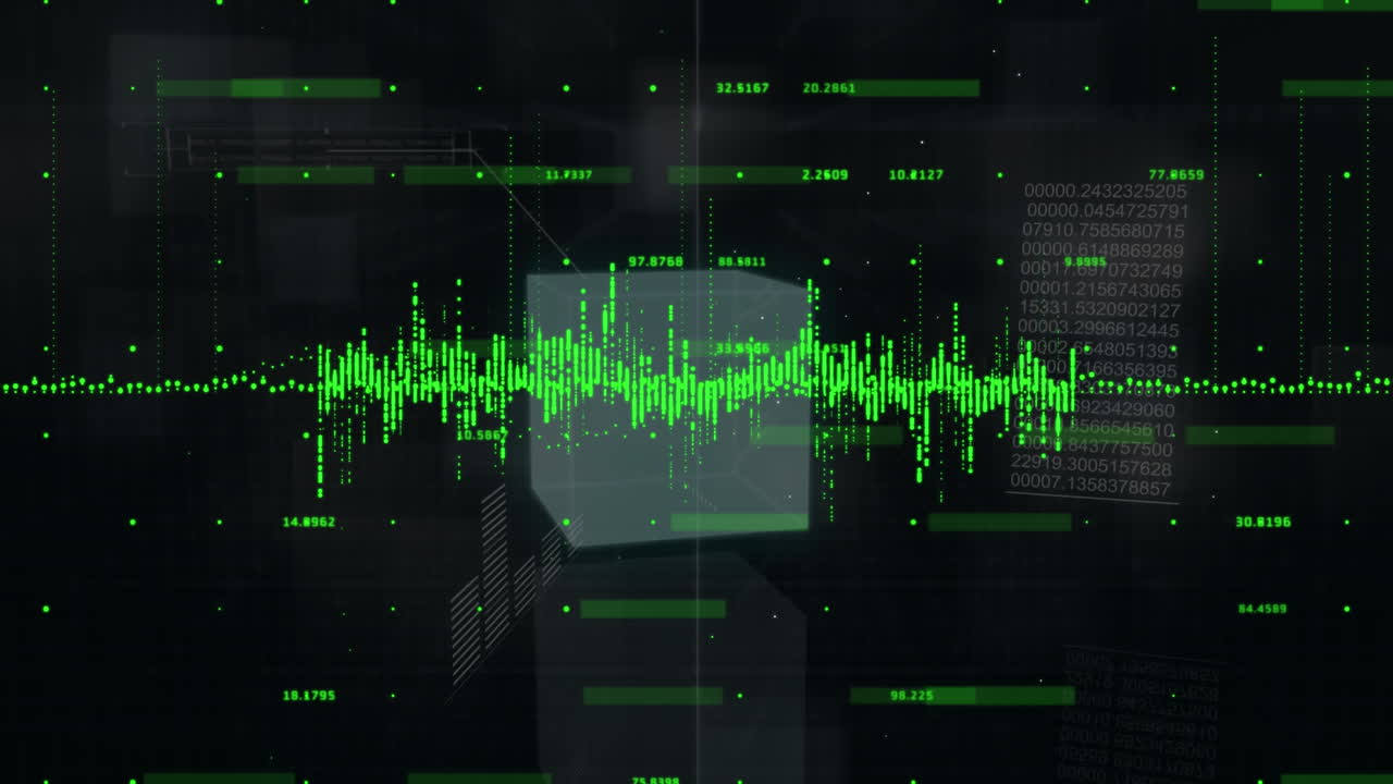 검은 바탕에 대한 금융 및 통계 데이터 처리