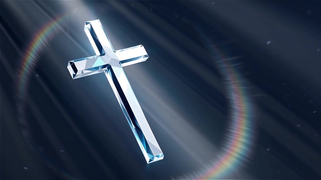 Cruz Cristiana con Luz Celestial, Fondo para Adoración.