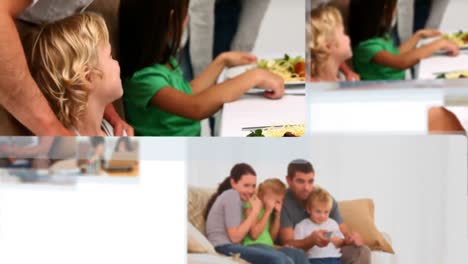 montage of lovely couples spending time with their children