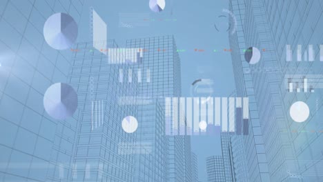 高層ビルに対する統計データ処理のアニメーション