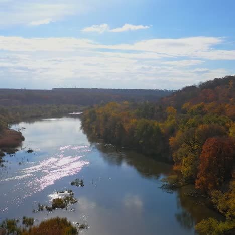 stunning river and forest in autumn