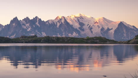 sunset seen from lake des cheserys, chamonix