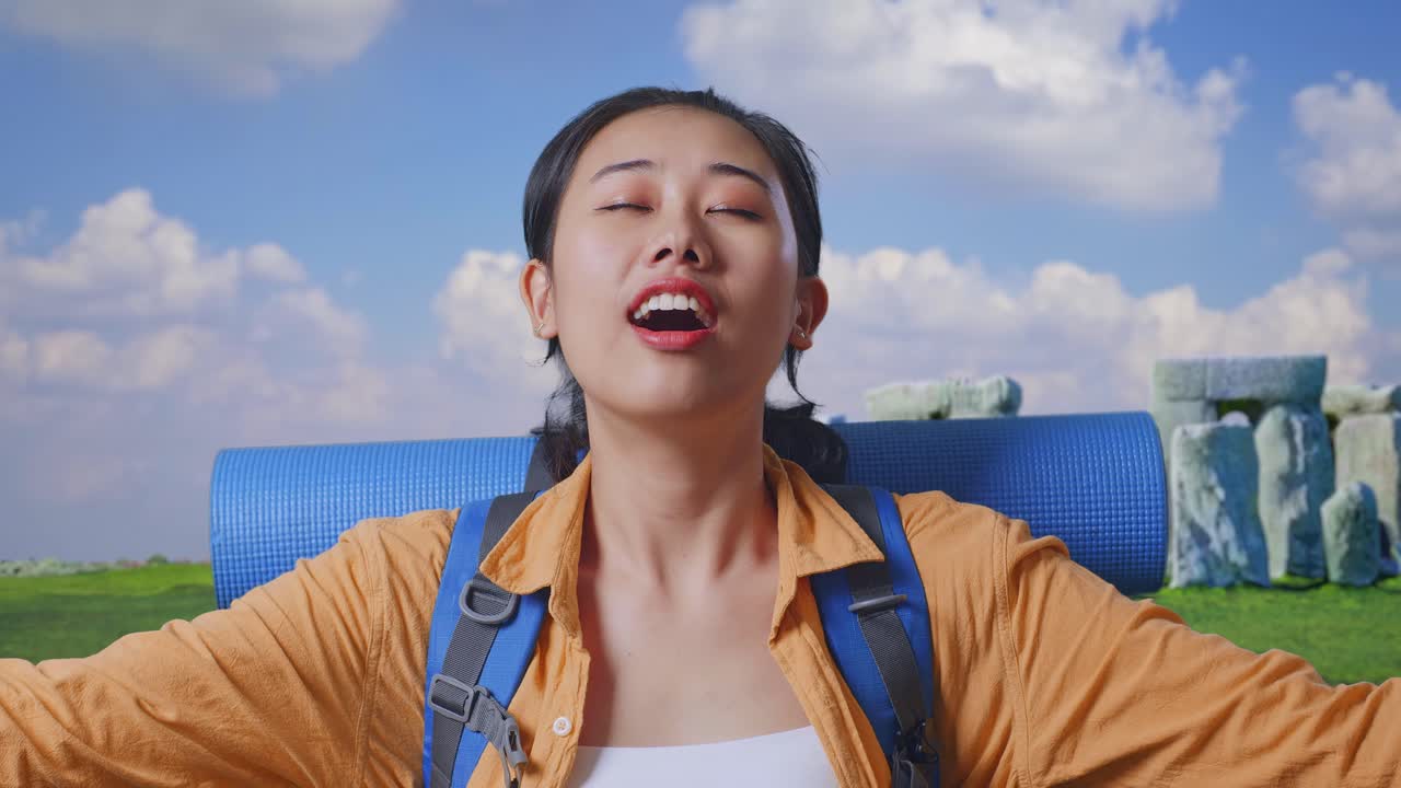 Woman Traveler at Stonehenge