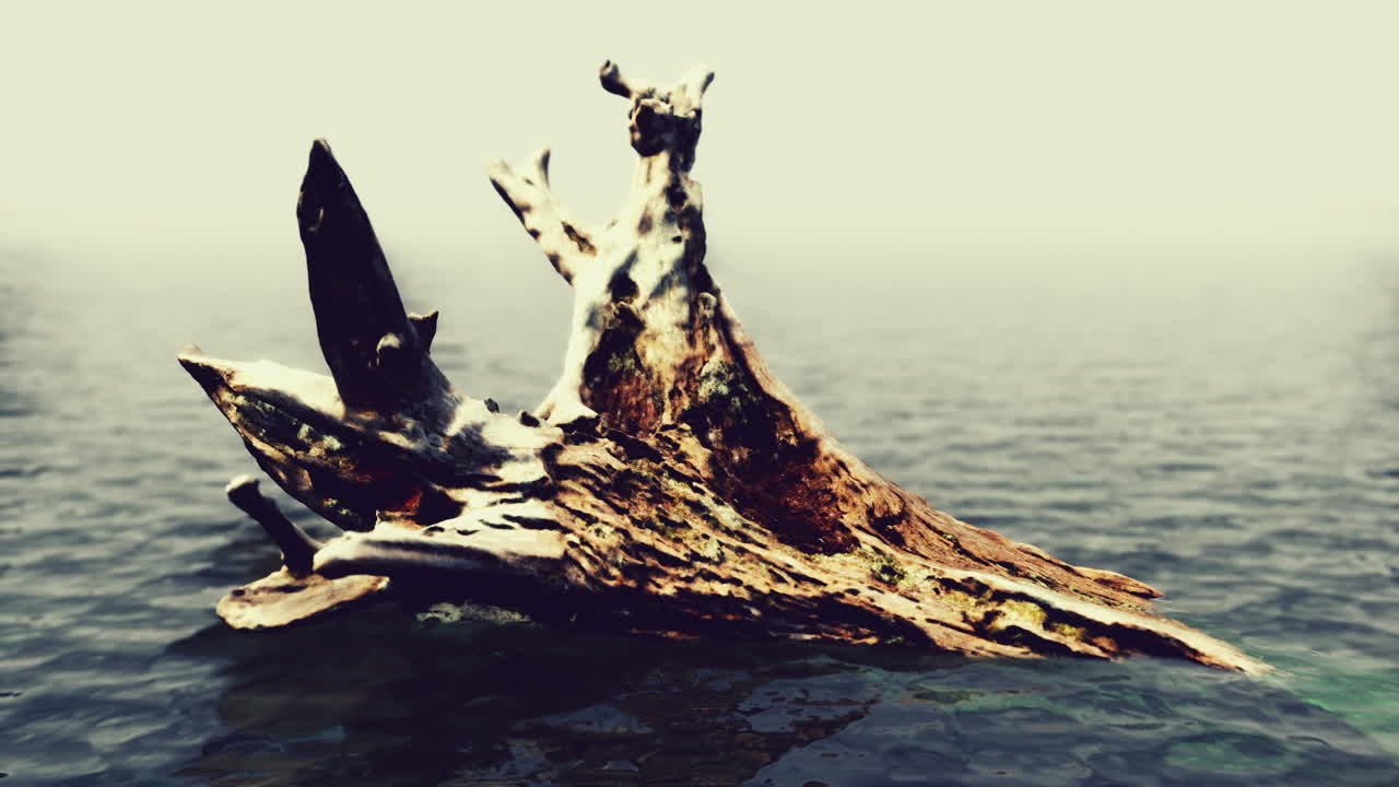 바다에 죽은 나무 가지와 줄기